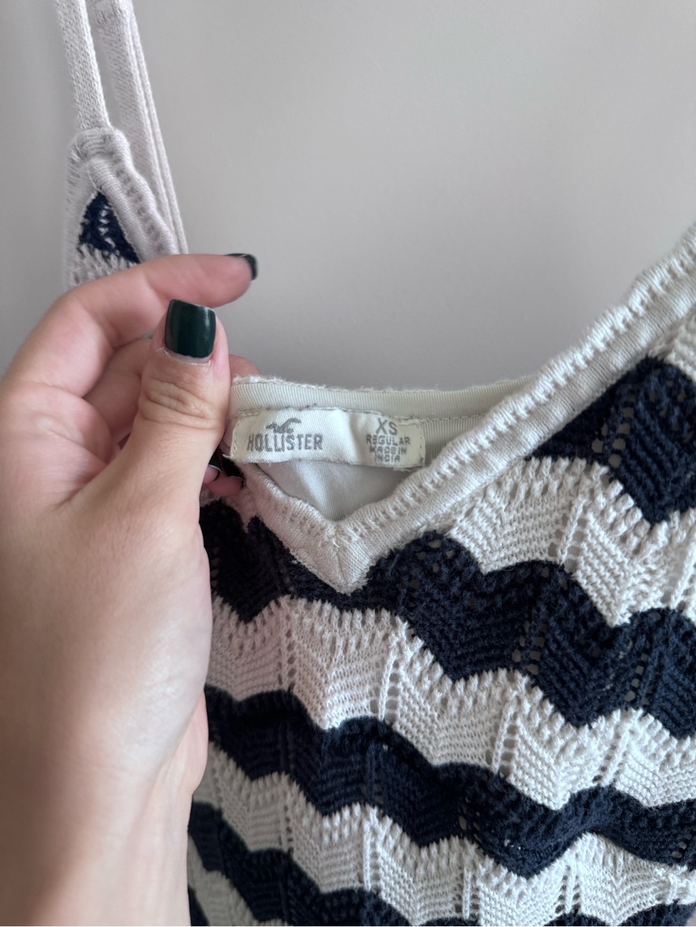 Hollister Navy and White Chevron Knit Maxi Dress - Picture 2 of 3
